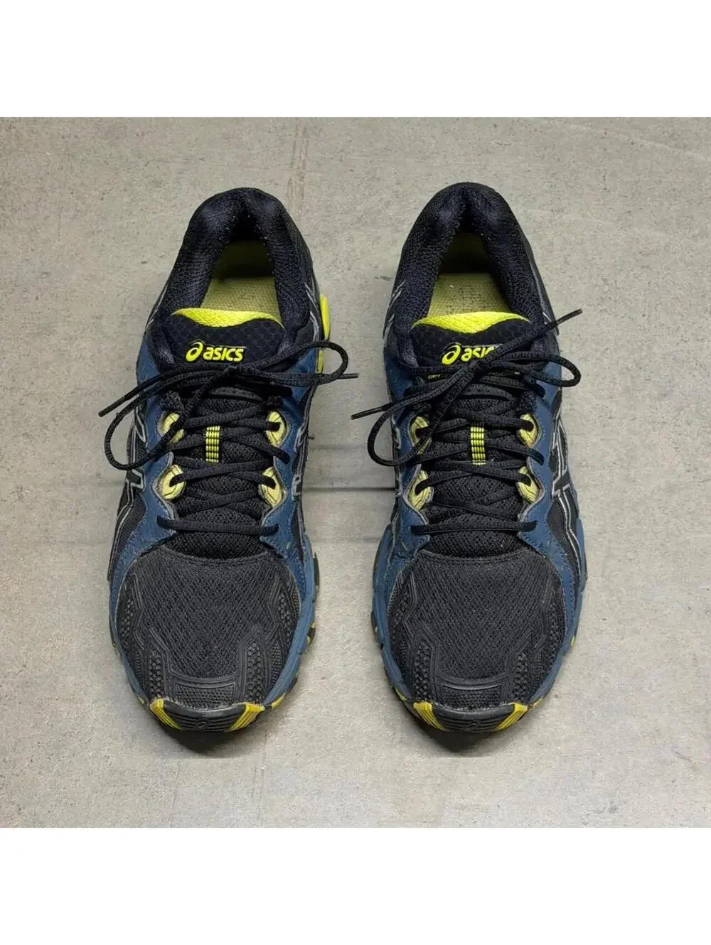 ASICS Gel-Trail Sensor 5 Black/Blue/Yellow Running Shoes Mens Size 9.5